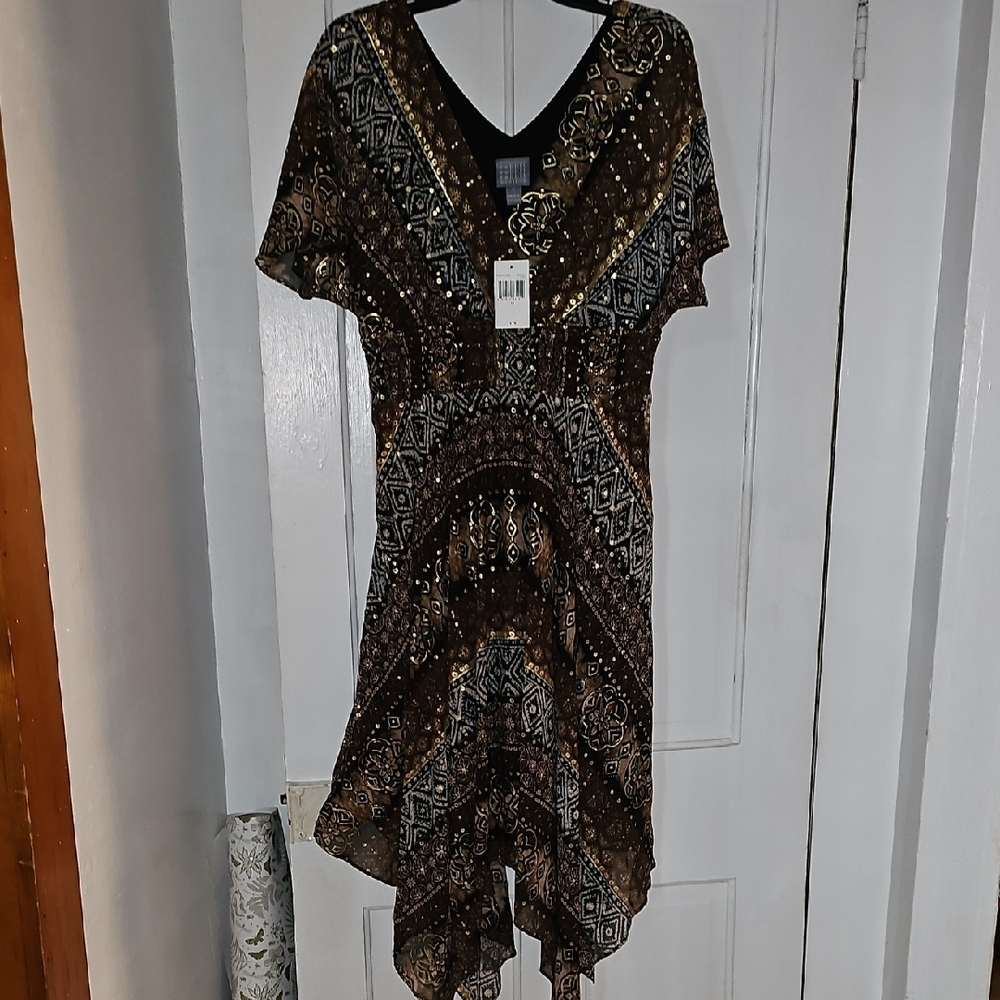 Rabbit Rabbit Rabbit Black and Brown High Low Dress